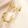 Pendientes de Tejido de Línea Única Transfronterizos Europeos y Americanos Pendientes Espirales Geométricos Irregulares Joyería Popular para Mujer