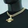 Collar Colgante Tiburón Ganador de Pan Completo de Diamantes, Estilo Hip-Hop Europeo y Americano, Cadena Dorada Grande, Accesorio de Personalidad Rapera de Moda para Hombre