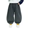 Pantalones de cuadros estilo linterna para niño, Primavera y Otoño, Nuevos Joggers Casuales, Cintura Elástica para Niños, Pantalones Holgados, Moda de Otoño
