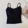 6828 # Camisola Nudo Puro Deseo Sexy Dulce Picante Chica Ribete de Encaje Top sin Mangas Acolchado Ropa Exterior Hermoso Diseño de Espalda