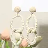 Liquidação: Brincos de Ráfia com Flor e Franja Estilo Férias para Mulheres, Doces, Modernos, Brincos de Luxo, Acessórios de Orelha Versáteis