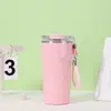 Nueva Taza Térmica Rayada de Acero Inoxidable 316, Gran Capacidad, Elegante Taza de Café, Taza Portátil para Viaje al Aire Libre con Correa