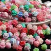 6mm Rosa En relieve 8mm Multicolor Rosa Concha Sintética Rosa Flor Pequeña Agujero Pasante Cuentas Sueltas Accesorios para Joyería Antigua DIY