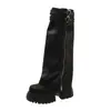 Botas de Pierna de Pantalón Desmontable Mujer 2026 Otoño Nuevo Estilo Botas de Plataforma Persona Baja Suela Gruesa Aumentador de Altura Botas Martin Botas Largas