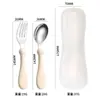 Conjunto de Talheres de Aço Inoxidável 304 Garfo e Colher Desenho Animado Infantil Colher de Alimentação para Bebê Garfo de Sobremesa Colher de Alimentação Portátil