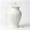 Shumen Blanco Nórdico Boca Grande Simple Cerámica Decorativo Jarrón para Flores Secas Flores Acuáticas Sala de Estar Arreglos Florales Decoración de Escritorio