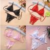Entrepierna Abierta, No Necesita Quitarse, Conjunto de Dos Piezas de Tres Puntos, Ropa Interior Sexy de Encaje, Tanga Femenina Apasionada, Envío Directo de Una Pieza