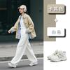 Zapatillas Blancas de Cuero Genuino con Suela de Espuma para Mujer, Nuevo Estilo Primavera 2026, Zapatos Deportivos para Correr, Zapatos Casuales Tipo Papá con Suela Gruesa para Aumentar la Altura