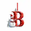 Producto Nuevo Transfronterizo 26 Letras Muñeco de Nieve Bebé Colgante de Navidad Árbol de Navidad Plano Acrílico Colgante Decoración del Hogar