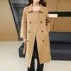Abrigo de Lana de Doble Vista Nuevo de Otoño e Invierno para Mujer, Moda, Largo, de Doble Botonadura, Holgado, Moderno, Extranjero, Elegante, Abrigo de Lana