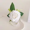 Suministros para Bodas Occidentales Coreanas Celebración de Banquete para Invitados Ramillete de Boda Flor Artificial Ramillete de Rosa Flor para Muñeca de Hermana