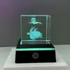 Luminária de Noite de Cristal Luminoso Presente Criativo Cubo Esculpido em 3D Enfeites de Mesa Lâmpada Decorativa para Quarto Lâmpada de Cabeceira de Ambiente