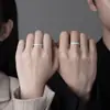 Anel de Prata 999 Pura da Montanha Changbai Design de Nicho Temperamento Versátil Anel de Casal Ajustável Novo Estilo Anel de Dedo