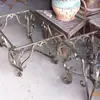 Mesa de Centro Forjada de Metal Artesanal para el Hogar Mesa de Centro Sólida de Hierro para Casa Restaurante Mesa de Té Artesanal Forjada