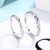 Anillo de pareja de cuerda original de plata esterlina S925, estilo coreano, moda simple, anillo de apertura para hombres y mujeres, pulsera personalizada que combina con todo.