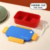 Lonchera de acero inoxidable de grado alimenticio, lonchera compartimentada, lonchera de plástico simple para estudiantes y trabajadores de oficina con cubiertos