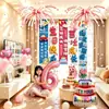 Decoración de utilería para telón de fondo de fiesta de cumpleaños de bebé para la celebración del décimo cumpleaños de niños y niñas, pancarta y tela colgante