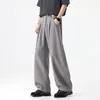 Calça Casual Ampla Estilo Americano Nova de Verão para Homens, Calça de Perna Larga Versátil com Zíper de Alta Qualidade para Homens