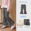 Novas Calças Leggings para Meninas Estilo Francês Outono Novo Estilo Calças Casuais para Bebês Calças Flare Infantis