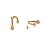 Aretes de gancho geométricos de nicho europeos y americanos de acero de titanio chapado en oro de 14 quilates, aretes de bola de acero personalizados, aretes estilo INS E231494