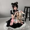 Vestido Coelho Quente traje secundário de empregada japonesa Lolita vazado uniforme cheongsam chinês sexy 8662