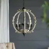 Lámpara de Araña Francesa de Madera Maciza Estilo Country Americano Creativo para Sala de Estar, Comedor, Dormitorio, Pasillo, Casa Club, Villa, Iluminación Decorativa Personalizada