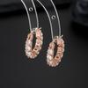 Pendientes Super Flash de diamantes de moda nuevos y transfronterizos de Europa y América, pendientes de textura de gas de diseño simple para mujer, moda al por mayor