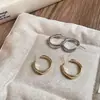 Brincos Vintage em Prata de Lei S925 em Formato de C para Mulheres, Cor Dourada, Luxo Leve, Brincos de Alta Qualidade, Argolas Lisas de Nicho, Argolas de Orelha Personalizadas, Acessórios de Orelha