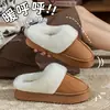 Pantuflas de algodón para otoño e invierno para niñas, pantuflas cálidas peludas antideslizantes de suela gruesa para interior para mujeres, pantuflas de algodón de felpa para el hogar para invierno