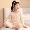 Pijama para niñas, algodón puro, ropa de otoño para niñas pequeñas, conjunto de ropa interior térmica, camiseta base de algodón para bebés y niños en invierno