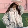 Bufanda Nueva para Mujer Invierno Estilo Japonés y Coreano Combinación Total Cuadros Cálida Engrosada Bufanda para Pareja Estudiante Moderna Sensación de Alta Gama Chal