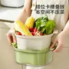 Cesta Drenadora de Doble Capa Lavabo para Verduras Artefacto de Cocina Multifuncional Sala de Estar Hogar Bol para Frutas Lavado de Frutas Verduras Cesta de Alta Apariencia