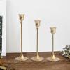 Paquete de Pedido por Correo Transfronterizo Adornos Candelabro de Latón Romántico Moderno Casa Modelo Cena a la Luz de las Velas Comida Occidental Boda Decoración Suave