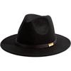 Amazon explosiones transfronterizas moda europea y americana sombrero plano simple hombres y mujeres temperamento francés sombrero de fieltro sombrero de jazz clásico