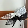 Nuevo Pañuelo de Seda con Encaje, Lazo y Cinta, Diadema de Ala Ancha para Mujer, Flores Bordadas Francesas, Accesorios para el Cabello de Uso Diario