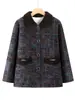 Ropa para Mujer Otoño e Invierno Chaqueta de Terciopelo para Mujeres de Mediana Edad y Mayores Nueva Ropa de Invierno Engrosada Solapa Suelta y Elegante Top de Punto
