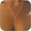 Collar Largo Versátil de Moda Transfronterizo Europeo y Americano con Forma de Y Ajustable para el Trabajo para Novia 2025