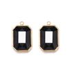 Yiwu colgante rectangular octogonal de acero inoxidable de un solo agujero acero titanio gema diy aretes collar accesorios para tocado material