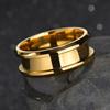 Anillo de acero inoxidable simple con ranura de 8 mm, moderno y súper genial, ideal para combinar con todo, al por mayor.