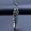 Colgante de bala con diseño de dragón de plata de ley 925 collar de personalidad de niño zodíaco dragón regalo retro para mujer Día de San Valentín