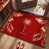 Tapete de entrada para decoração de quarto de casamento, tapete festivo vermelho para entrada de casa, carpete antiderrapante de alta qualidade para a soleira da porta