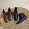Botas Martin Talla Grande para Mujer Estilo Británico Otoño/Invierno 2022 Nuevas Botas Cortas para Madres Hebilla de Cinturón Cómodas Botas de Cuero para Mujer