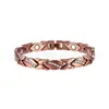 Pulseira Magnética Cravejada de Diamantes Ouro Rosa para Mulheres, Pulseira Ajustável, Pulseira de Bronze Ouro Rosa Temática de Amor para Casais Atacado