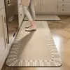 Novos Tapetes de Chão para Cozinha Estilo Chinês, Tapetes de Chão Domésticos Macios de Lama de Diatomáceas, Conjunto de Duas Peças, Tapetes de Chão Absorventes de Água Antiderrapantes, Capachos de Secagem Rápida para Entrada