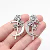 42X22Mm 3.3g Prata Antiga Acessórios para Roupas Acessórios Pingente Lua Rosa
