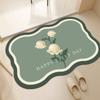 Felpudo con Forma de Flor de Dibujos Animados, Felpudo para Puerta de Entrada, Tejido Técnico, Personalizable, Lavable, Felpudo de Entrada Moderno Minimalista