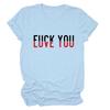 Camiseta casual de manga corta con estampado divertido de Amazon "Te amo", de comercio exterior, sencilla y combinable con todo para mujer
