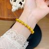 Tienda de oro con amor pulsera de ojo de gato con láser retro exquisita de alta calidad pulsera de cuentas de transferencia dorada para regalo de novia