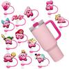 Serie Kirby Dibujo Animado Cubierta para Popote Tapa para Popote Tapón de Polvo de Silicona Decoración Linda para Popote En Stock Listo Venta al por Mayor