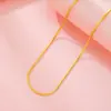Cadena Larga de Suéter de Moda Cadena de Serpiente Collar de Oro Arena Vietnamita para Mujer Estilo Coreano Cadena para Clavícula Chapado en Cobre con Oro de 24 Quilates Accesorios Transfronterizos
